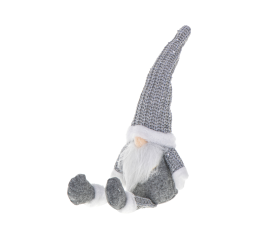 Vánoční trpaslík s vousy šedý 47cm