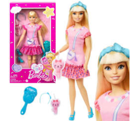 Moje první Barbie Moje první panenka Barbie pohyblivé končetiny + kočička HLL19 ZA5081 univerzální