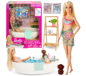 Panenka Barbie Koupání v barevných konfetách domácí lázně ZA5090 univerzální