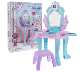 Interaktivní princeznovská toaleta pro děti 3+ Příslušenství + Fén + Kouzelné zrcadlo + Kosmetické figuríny + Šperky