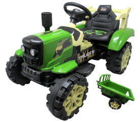 R-Sport Elektrický traktor s vlečkou C2 Zelený
