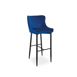 Signal Barová židle Colin B H-1 Velvet Černá/Modrá