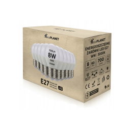 10x LED žárovka E27 - G45 - 8W - 700lm - teplá bílá