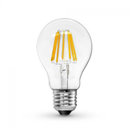 LED žárovka - E27 - 6W - 600Lm - filament - teplá bílá