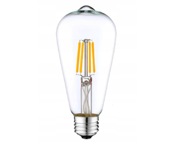 LED žárovka E27 filament ST64 8W teplá bílá