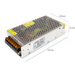Napájecí zdroj pro LED pásky 16,5A 200W 12V DC plech