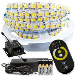 LED pásek - 5m - 12V - 14,4W/m - MULTIWHITE CCT + dálkové ovládání - sada