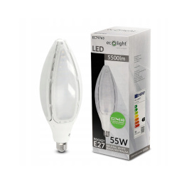 LED žárovka E27 + adaptér E40 55W ROCKET - neutrální bílá