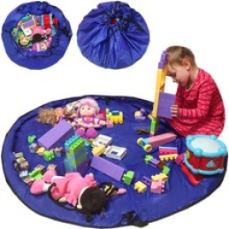 Hrací deka, vak na hračky 2v1 150 cm Kruzzel Modrá