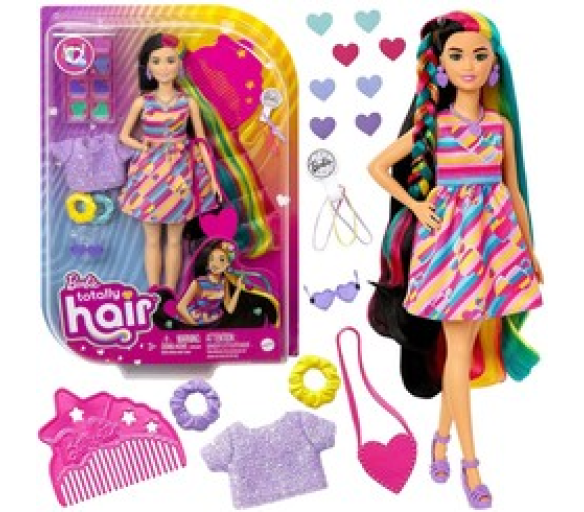 Panenka Barbie Totally Hair barevné doplňky srdíčka HCM90 ZA5085 univerzální