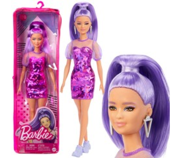 Barbie Fashionistas módní panenka no178 HBV12 fialový styling ZA5099 univerzální