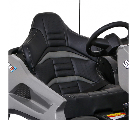 Speed 7 Drift King bateriová motokára pro děti Šedá + funkce Drift + sportovní sedadlo + 2 rychlosti + EVA