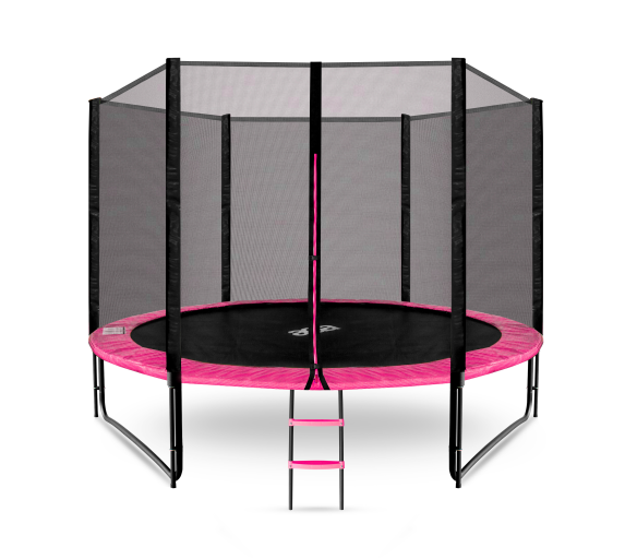 Aga SPORT PRO Trampolína 305 cm Růžová + ochranná síť + žebřík